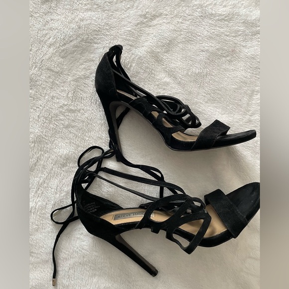 Steve Madden Black Strappy Heels 7.5 - Picture 1 of 7